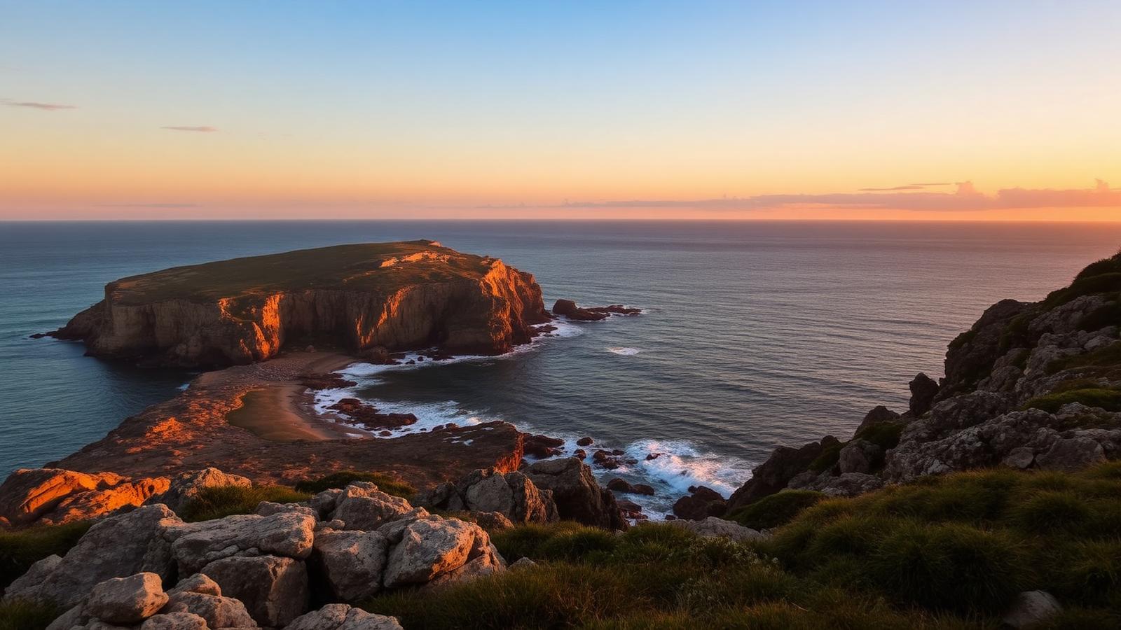 Atardecer sobre los acantilados de Punta Ballena