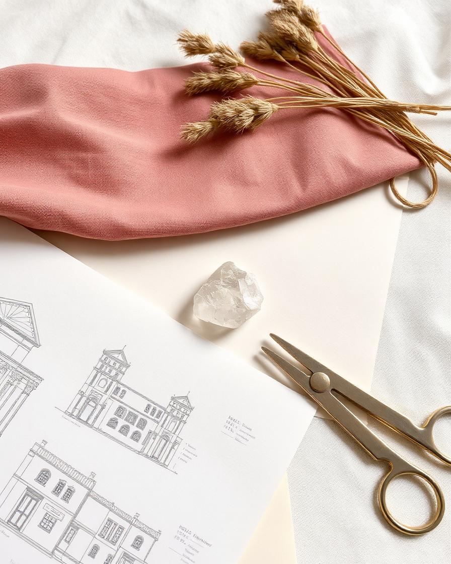 Materiales, croquis y objetos del estudio